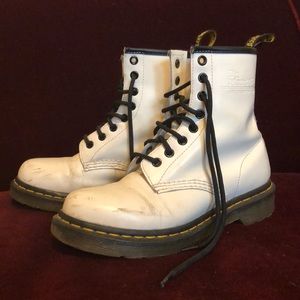 Matte white Doc Martens
